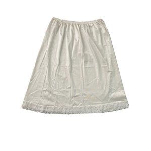 60s White Vanity Fair Slip Skirt Lace Trim Size Med L Nylon